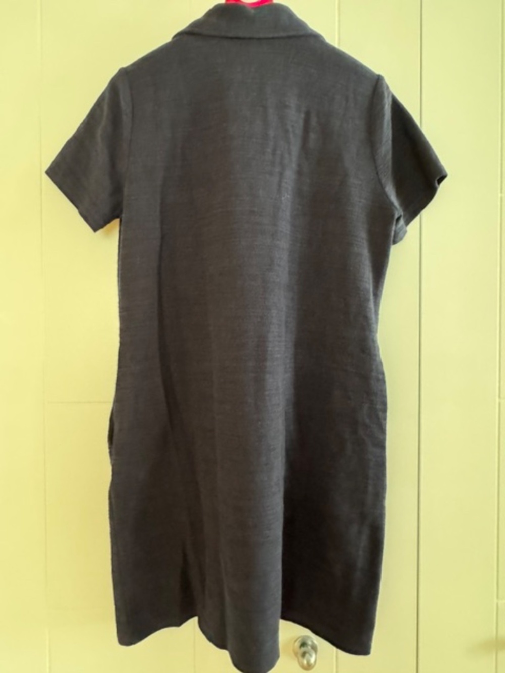 TALBOTS Short Sleeve Johnny Collar Dress - Navy - Size L